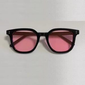 Square Tinted Lenses Blush Sunglasses 05 - Black Frame - Pink | Aisyi 281819585