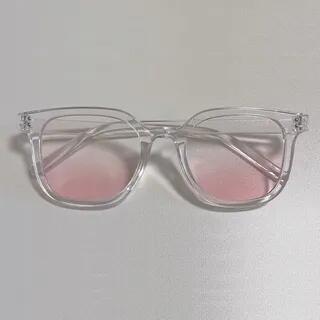 Square Tinted Lenses Blush Sunglasses 01 - Transparent Frame - Pink by Aisyi