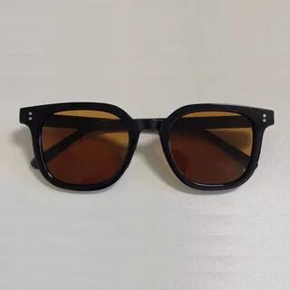 Square Tinted Lenses Blush Sunglasses 04 - Black Frame - Brown by Aisyi