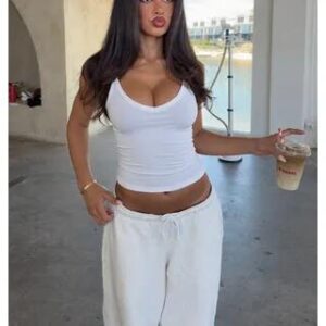 White Asymmetric Halter Top fashion styling inspiration