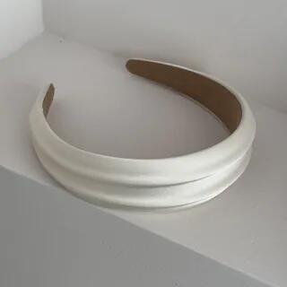 Textured Plain Fabric Headband Beige by Kayochs