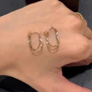 Metal Hoop Earring / Clip On Earring 3346 - 1 Pair - Clip On Earrings- Gold 282041008