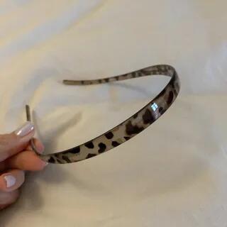 Leopard Print Thin Headband Leopard - Gray by Gemsha
