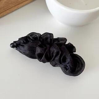 Sheer Ruffle Hair Clamp (Various Designs) 04 - Black | Daeuni by Daeuni