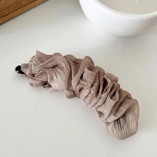 Sheer Ruffle Hair Clamp (Various Designs) 07 - Coffee | Daeuni by Daeuni