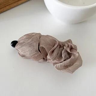 Sheer Ruffle Hair Clamp (Various Designs) 03 - Coffee | Daeuni by Daeuni