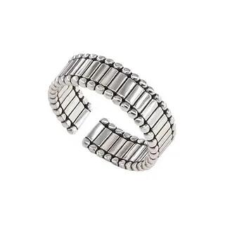 Shiny Open Ring / Textured Ring J2671 - Textured Ring - Silver by Tinseltown