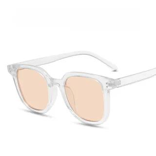 Square Frame Sunglasses Transparent Frame - Brown | Aisyi by Aisyi
