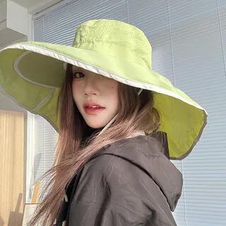 Foldable Contrast Trim Sun Hat Fruit Green by Pompabee