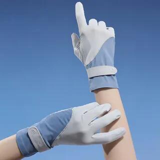 Color Panel Sun Protection Gloves Blue by Rita Zita