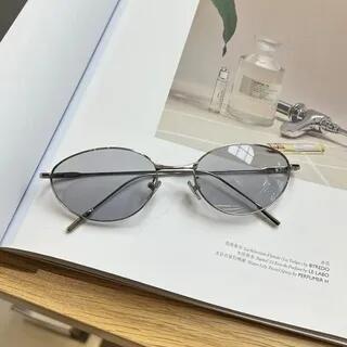 Oval Metal Frame Sunglasses Silver Frame - Light Gray | Aisyi by Aisyi