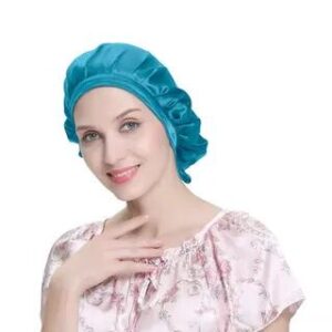 Silk Sleeping Bonnet Hat Peacock Blue 282206740