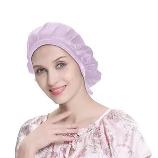 Silk Sleeping Bonnet Hat Light Purple by Doowex