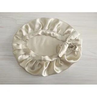 Silk Sleeping Bonnet Hat Beige by Doowex