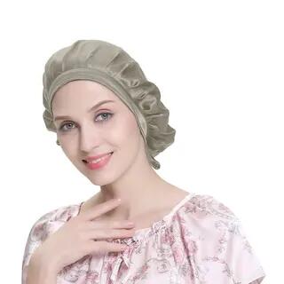 Silk Sleeping Bonnet Hat Almond by Doowex