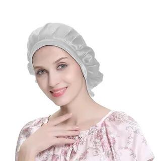 Silk Sleeping Bonnet Hat Silver by Doowex