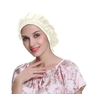 Silk Sleeping Bonnet Hat Off-White by Doowex