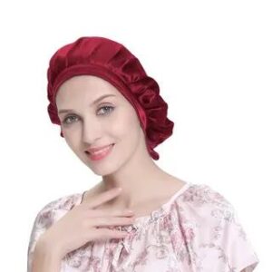Silk Sleeping Bonnet Hat Wine Red 282206764