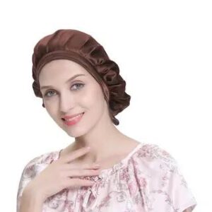 Silk Sleeping Bonnet Hat Coffee 282206767