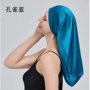 Silk Sleeping Bonnet Hat Peacock Blue | Doowex 282206768