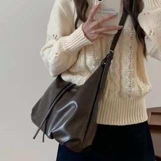 Faux Leather Tote Bag Coffee | TangTangBags by TangTangBags