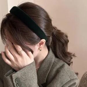 Plain Velvet Headband Dark Green 282221691