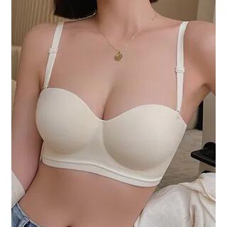 Plain Seamless Wireless Push Up Bra Champagne by Gecko