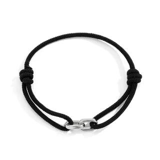 Chain Alloy Cord Bracelet 02320 - Silver & Black | Malnia Home by Malnia Home