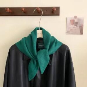 Plain Triangle Wool Light Scarf SKU-09 - Fruit Green 282228724