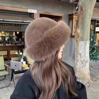 Plain Fluffy Trim Brimless Cap Coffee by Bolgivy