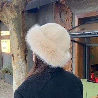 Plain Fluffy Trim Brimless Cap Beige by Bolgivy