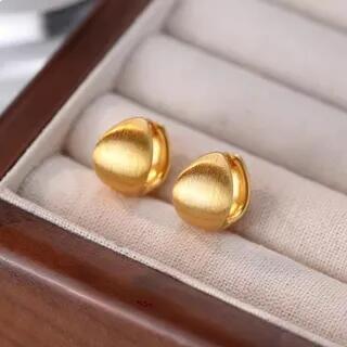 Matte Brushed Huggie Earring 1 Pair - Gold | Gaya by Gaya