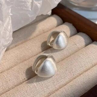 Matte Brushed Huggie Earring 1 Pair - Silver | Gaya by Gaya