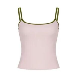 Scoop Neck Contrast-Trim Slim-FIt Camisole Top / Low Waist Tie-Waist Mini Pencil Skirt Top 282302813