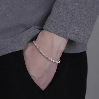 Silver Tone Bracelet Bracelet - Silver - 19cm | Lilafey by Lilafey