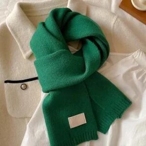 Plain Knit Scarf 11 - Forest Green - 160cm x 20cm 282319982
