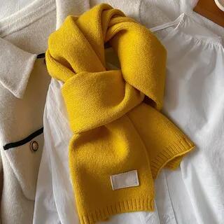 Plain Knit Scarf 13 - Curcumin - 160cm x 20cm by Frior