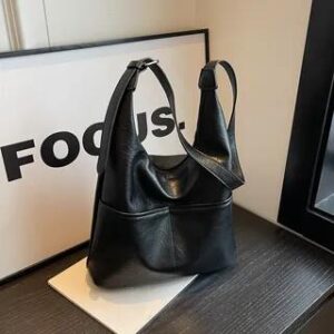 Faux Leather Tote Bag Black | KOCORE 282346231