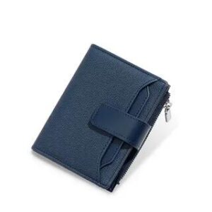 Plain Faux Leather Short Wallet Blue 282346672
