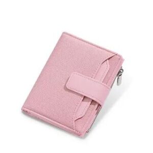 Plain Faux Leather Short Wallet Pink 282346674