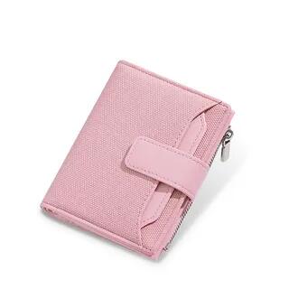 Plain Faux Leather Short Wallet Pink by tablarosa