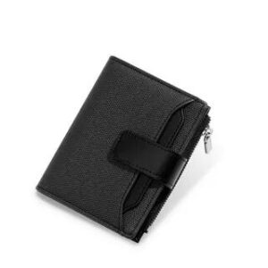 Plain Faux Leather Short Wallet Black 282346675