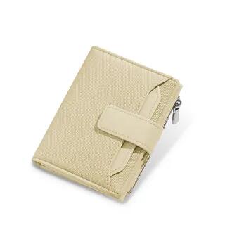 Plain Faux Leather Short Wallet Almond by tablarosa