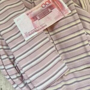 Long Sleeve Turtleneck Striped T-Shirt Stripe - Purple & Pink & Off-White 282359896