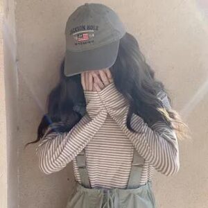 Long Sleeve Turtleneck Striped T-Shirt Stripe - White & Coffee 282360000