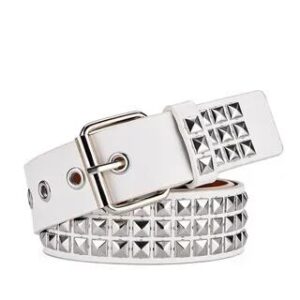 Studded Faux Leather Belt White | Kinoxslone 282361833