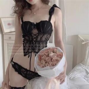 Lace Bustier / Panties / Set Set Of 2 - Bra & Panties - Black - 34 / 75AB 282361892