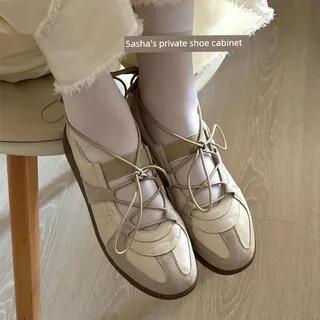 Balletcore Lace-Up Flats Gray by FRAISO