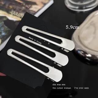 Set of 3: Alloy Hair Clip (Various Designs) Without Cardboard - Set of 3 - Waterdrop - Silver by Miss Floral