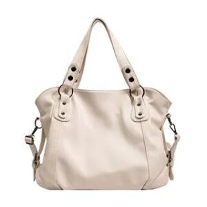Plain Faux Leather Tote Bag Off-White 282366483